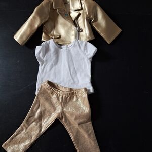 American Girl Gold and White Dance Costume